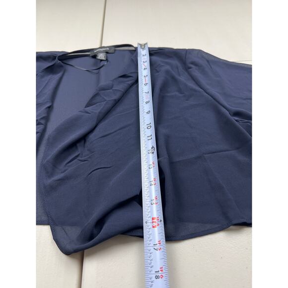 R&M Richards Women Medium Blue Sheer Long Sleeve Shrug Coverup Flyaway Top - Picture 6 of 9